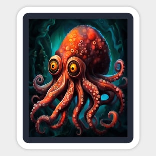 Fun Ocean Dwelling Octopus Cartoon Creature Sticker
